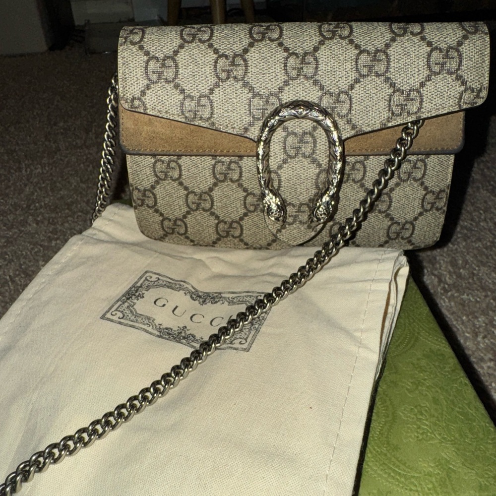 Gucci Beige and Tan Crossbody Bag